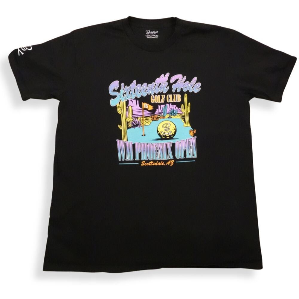 WM Phoenix Open Sixteenth Hole Golf Graphic Tee Black Men’s 2XL Scottsdale AZ